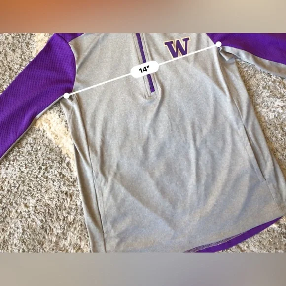 NWT University of Washington Huskies 1/4 zip Size Youth Medium - Picture 2 of 5